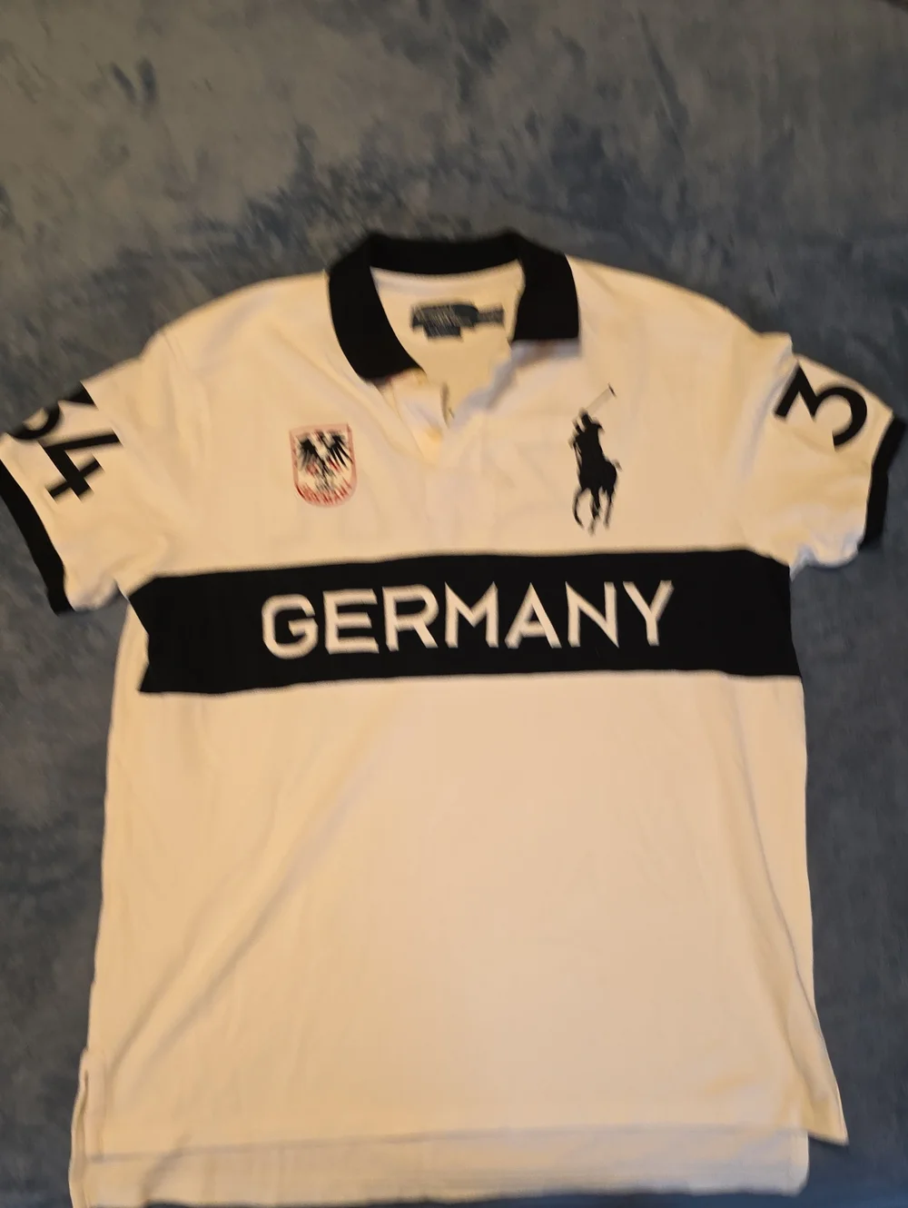 Polo by Ralph Lauren White & Black 'Germany' Stripe Men's Polo